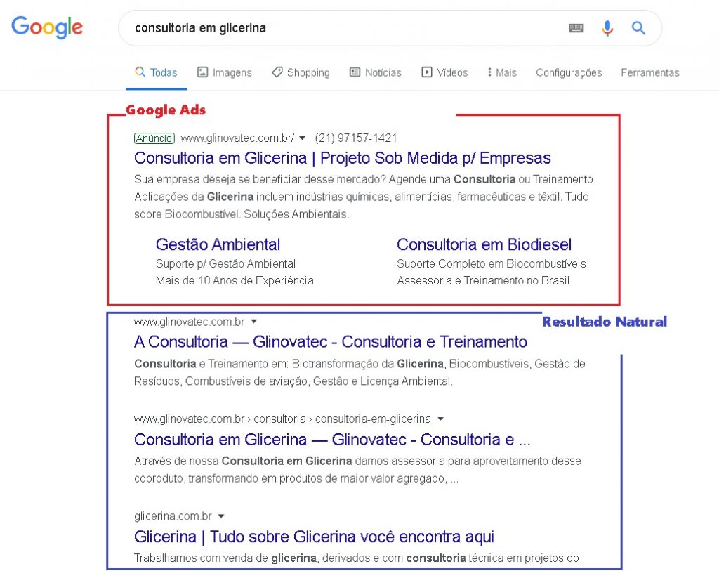 google ads x resultado natural ppc seo